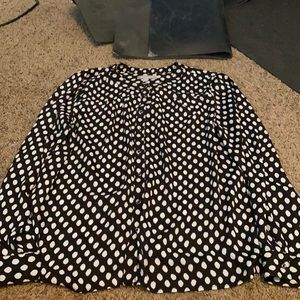 XL loose fitting button down blouse